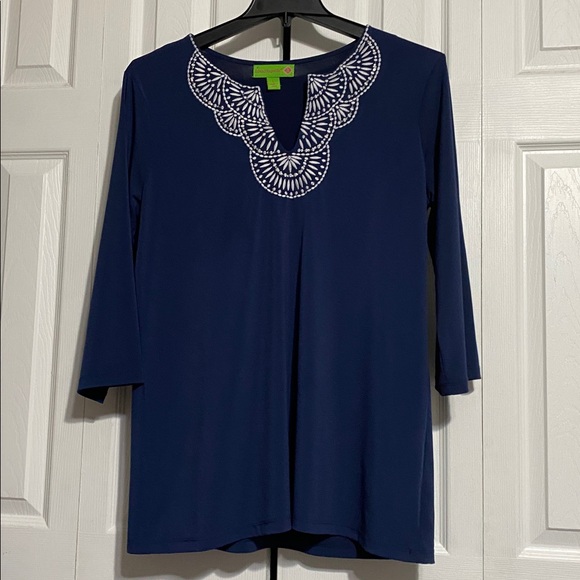 Island Republic Other - Island Republic Blue tunic top shirt Resort Beach Wear size LARGE